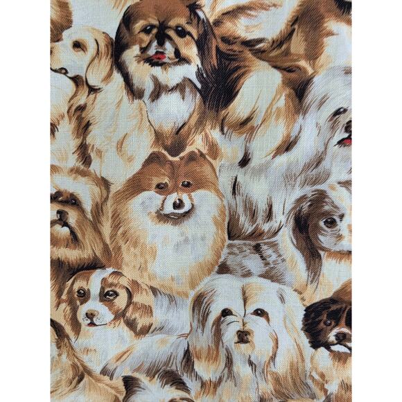 VTG 90s Saddle River Puppy Dog Vest Small | Dog Print Preppy Classic Cottagecore - Picture 3 of 9